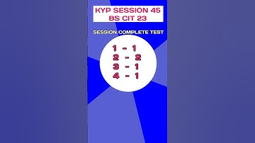 Session complete Test 45 || KYP SESSION 45 ✓BS CIT 23 #kyp