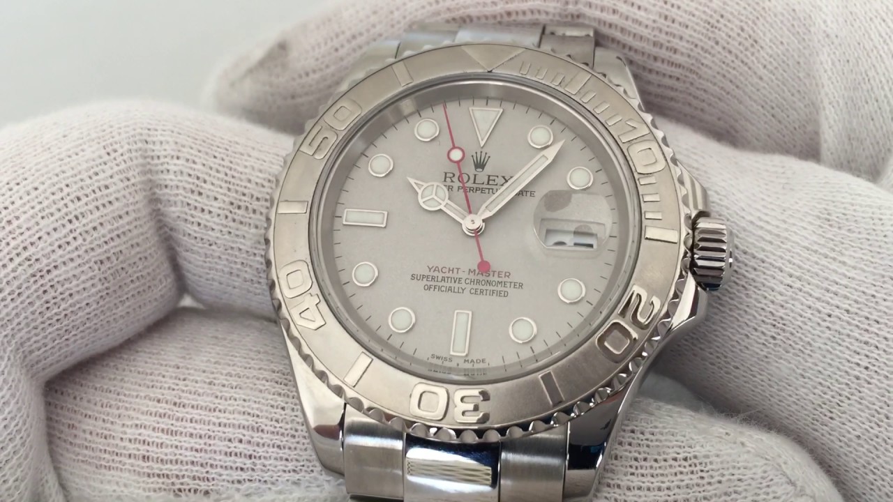 Rolex Yacht Master Stahl Platin Automatic Watch Ref Kaliber 3135 Herrenuhr Youtube