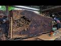 Massive Trembesi Wood Transformation 🔥 From Giant Log to Monster Slabs 😨