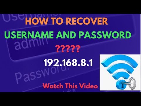 192.168.8.1 Username and Password