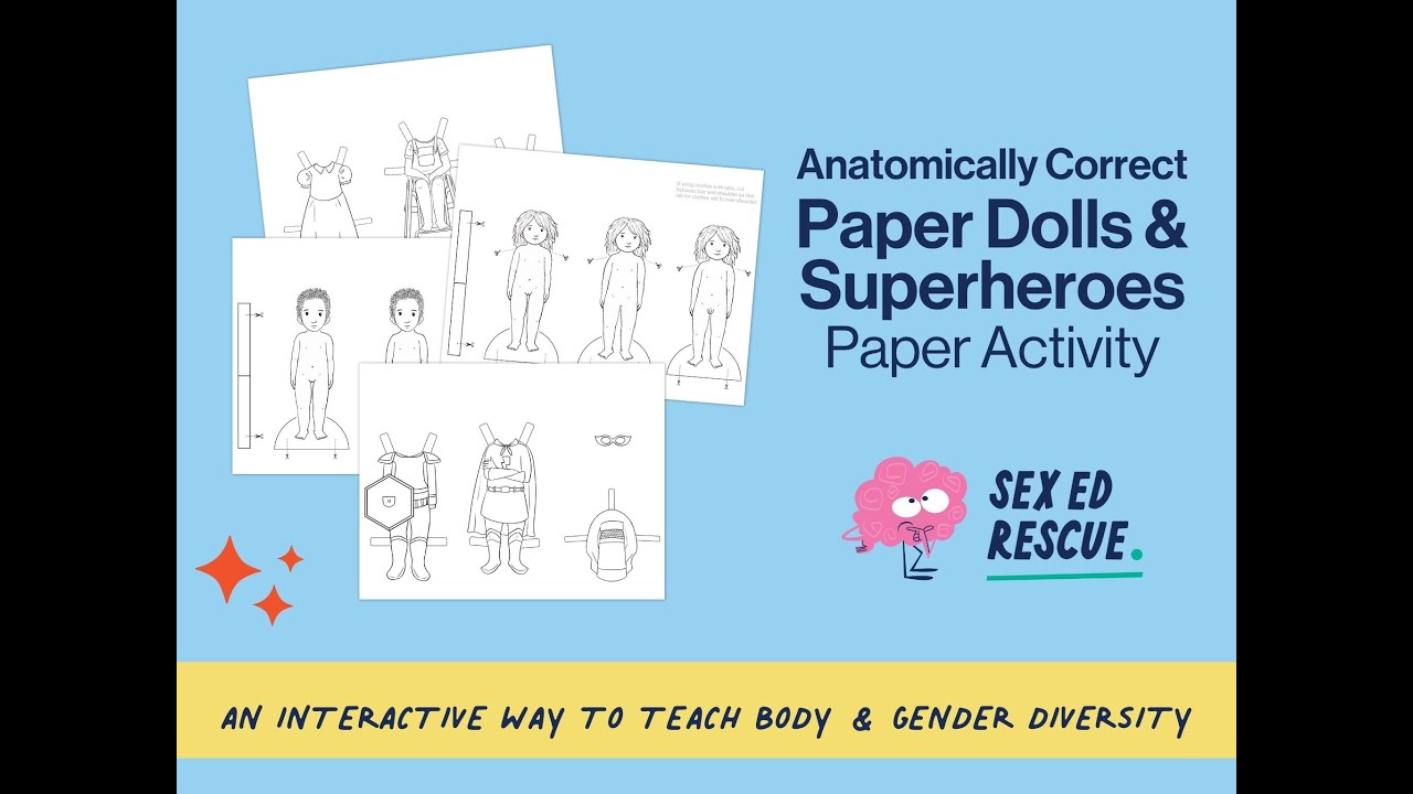 Anatomically Correct Paper Dolls & Superheroes Paper activity - YouTube