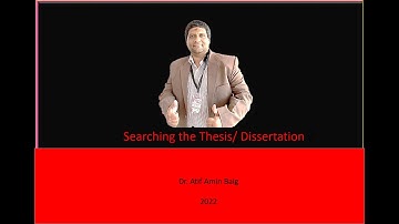 How to search a Thesis/ Dissertation in Database?