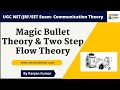 Magic Bullet Theory & Two Step Flow Theory of Communication | Opinion Leader |UGC NET Exam Mass Comm