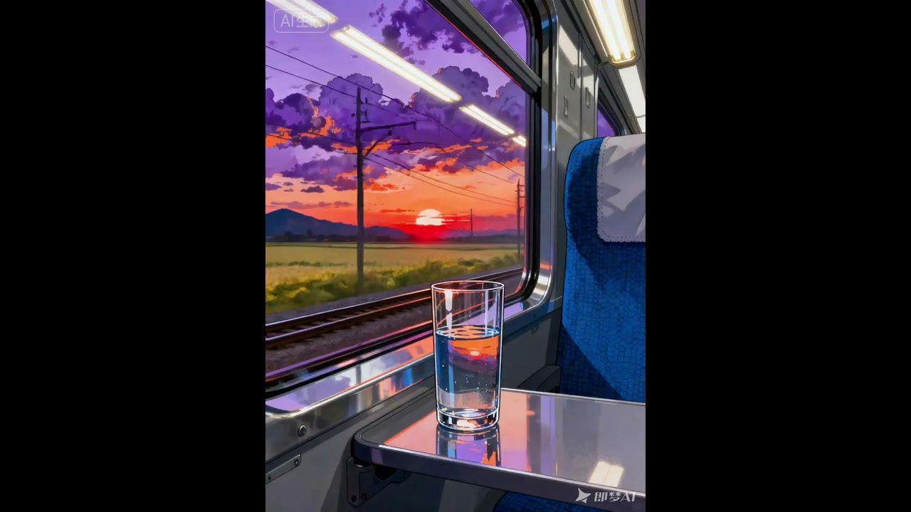 Sunset Train Ride for Sleep (No Talking, Calm Journey)