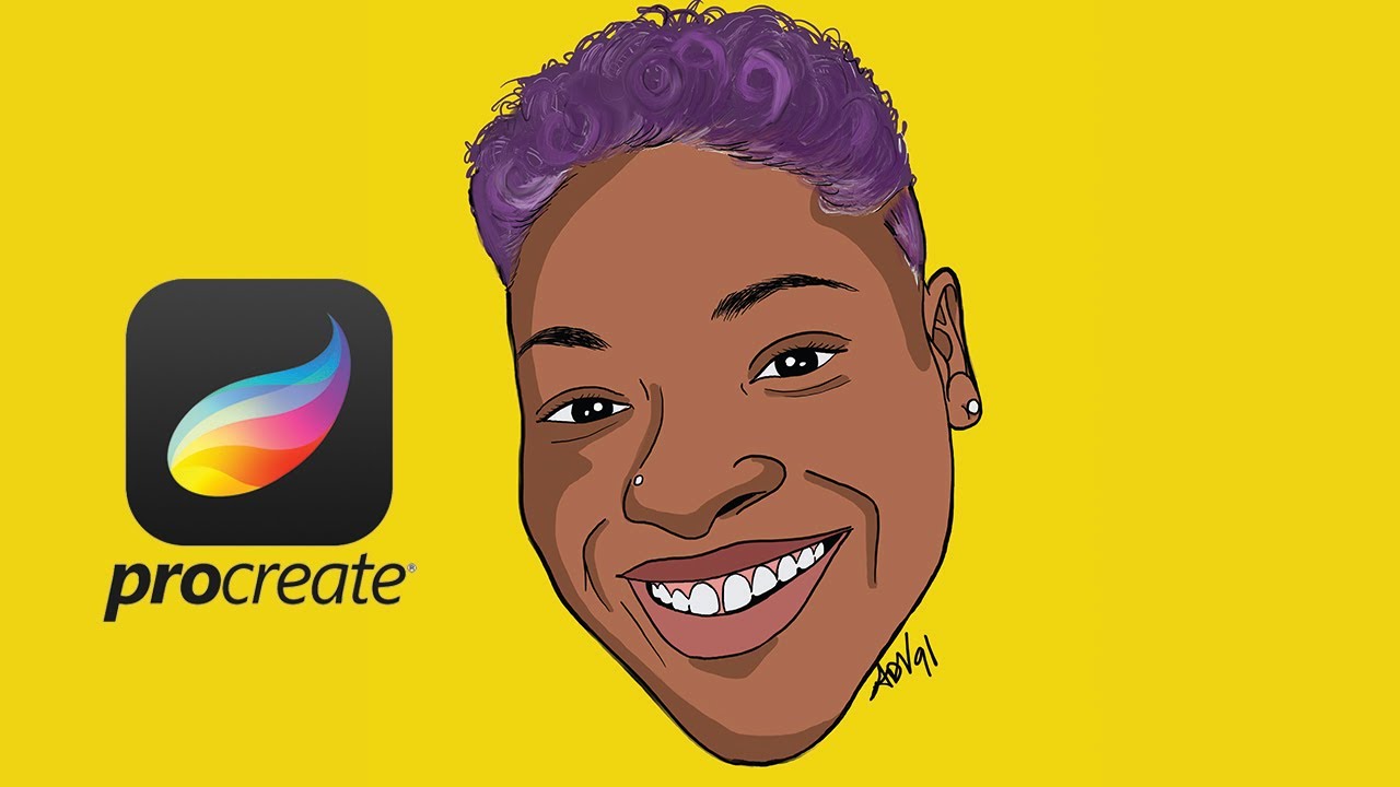 How to Cartoon Yourself - Speed Art on Ipad Pro (ProCreate) - YouTube