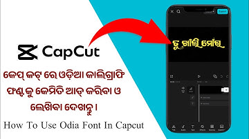 How To Add Odia Calligraphy Font In CapCut | How To Use Odia Font In CapCut | Odia Font Download