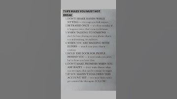 7 Life Rules Everyone Breaks but Shouldn’t