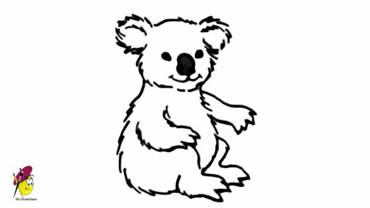 Koala Easy Drawing How To Draw Koala How To Draw Animals Youtube