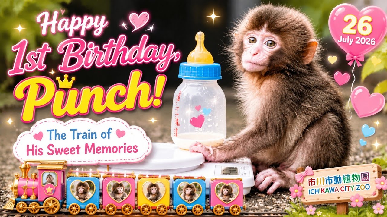 Happy 1st Birthday, Baby Monkey Punch!🎂🩷 The Train of His Sweet