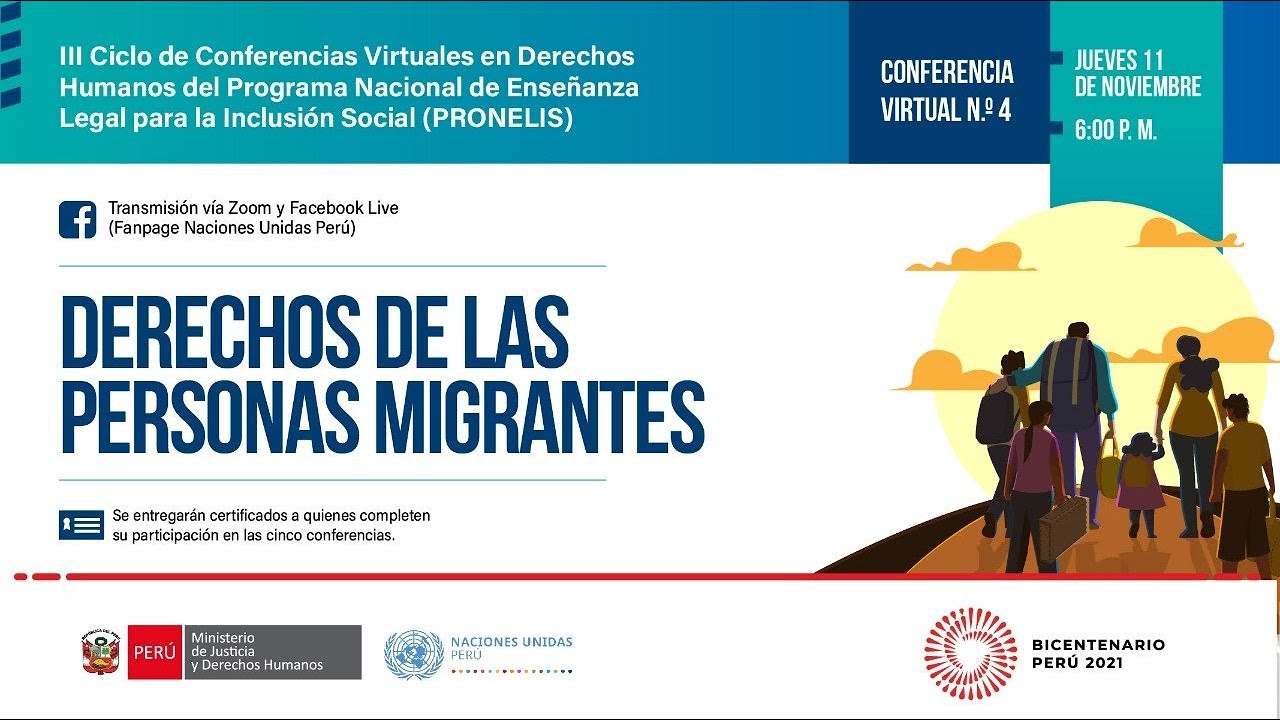 Conferencia virtual N.°4: Derechos de las personas migrantes | Pronelis ...