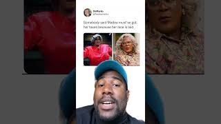 Tyler Perry and Madea’s wig.. #blacktwitter #blackculture #tylerperry #madea #memeshorts #react