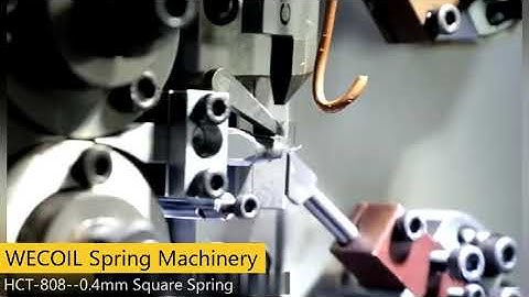 Square Spring  made by HCT-808 8 axis high speed compression spring machine, WECOIL MACHINERY
