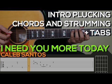 Caleb Santos   I Need You More Today Guitar Tutorial [INTRO PLUCKING, CHORDS AND STRUMMING + TABS]