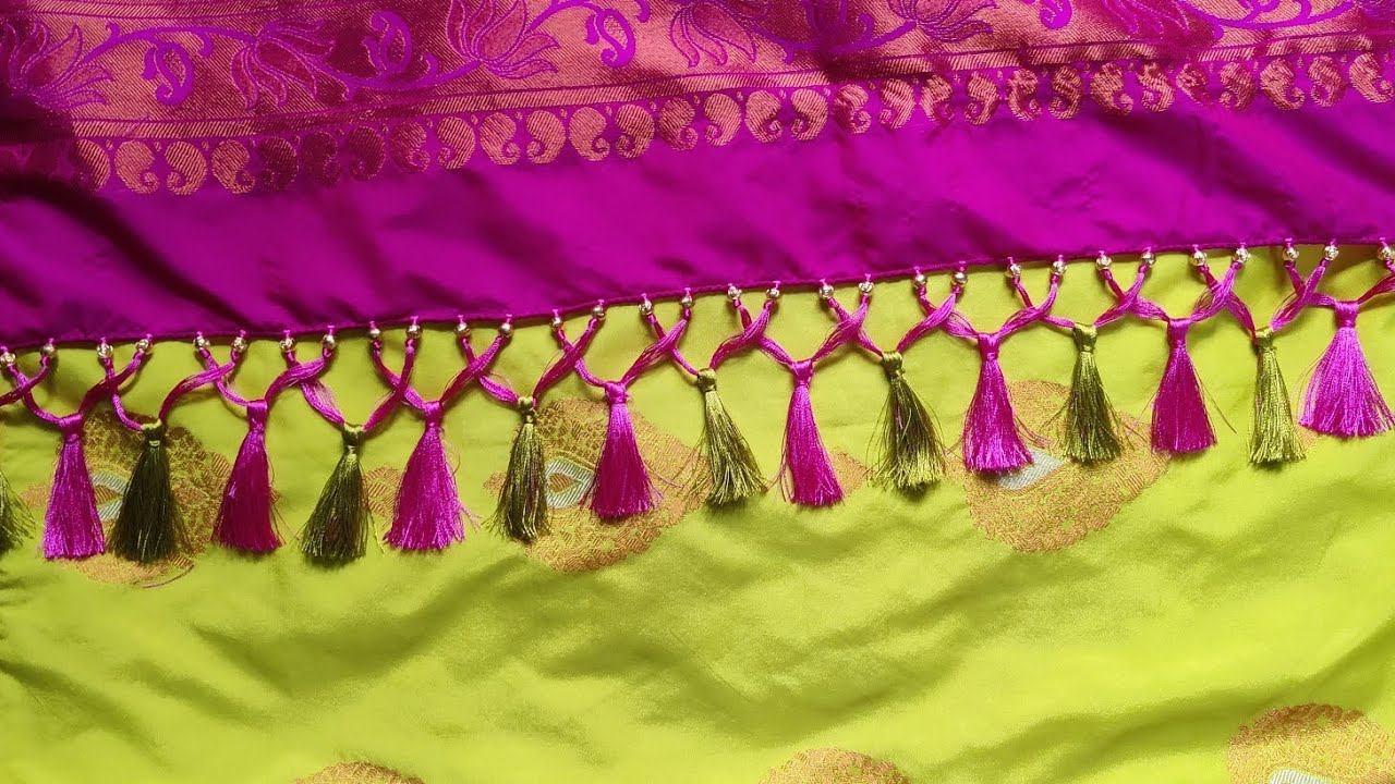 #saree kongulu#sareekuchuwithbeads #saree tassels #newone #vlog @Goudgariammai__07 