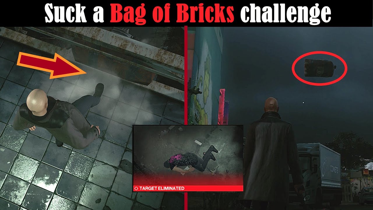 Hitman 3 Use BAG of Bricks on agent Thames (Suck a Bag of Bricks