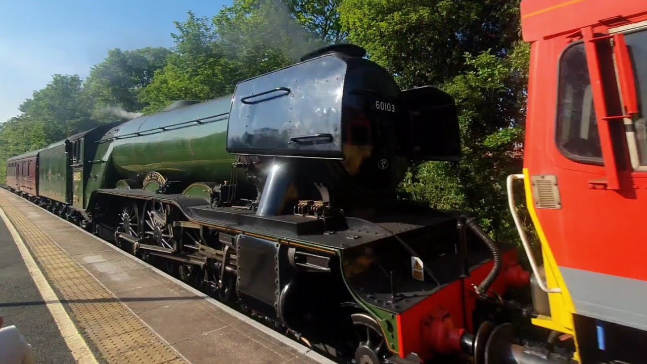 60103 Flying Scotsman heading for Didcot & 37706, 20066 & 45108 for Swanage. Acocks Green 06/05/2025