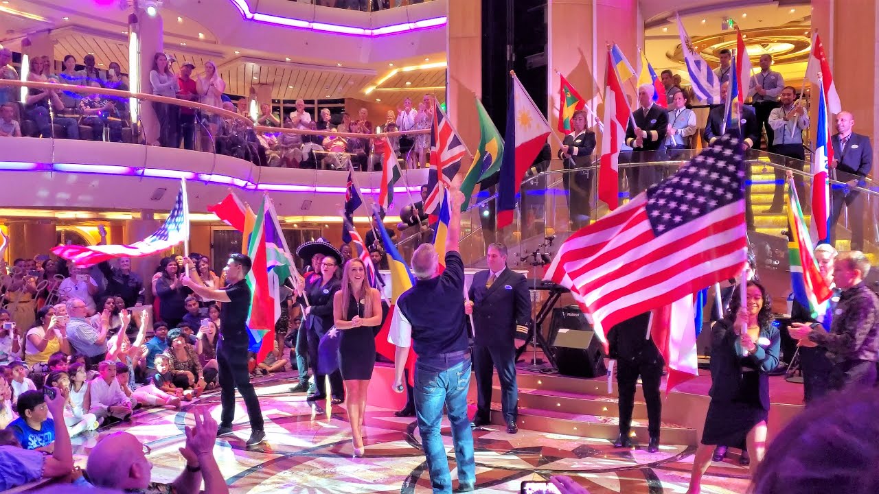 Royal Caribbean Flag Parade Cruise Ship Crew Celebration YouTube