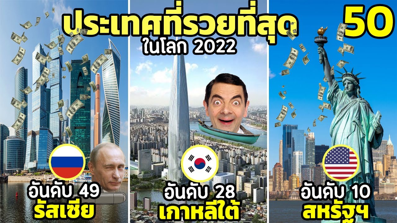 50 อันดับ ประเทศที่รวยที่สุดในโลก 2022 (รวววยยยยยไปปปป)