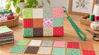 Fuse the square fabric pieces onto the interfacing and Make Something Beautiful!