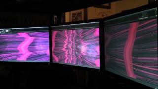 Winamp Milkdrop 2 Visualizations On 3 Monitors Without Eyefinity (Delain - "Invidia")
