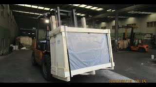 Processed Glass Factory loading glass crates by shenzhen sun global glass factory