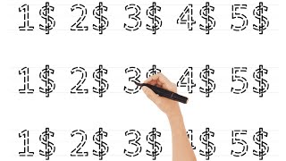 Writing 1$ - 5$ | 1$ 2$ 3$ 4$ 5$ | Tracing Worksheets & Preschool Learning Video for Toddlers