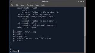 RUST Program to sort numbers. Thanks for watching. #rust #coding #maths