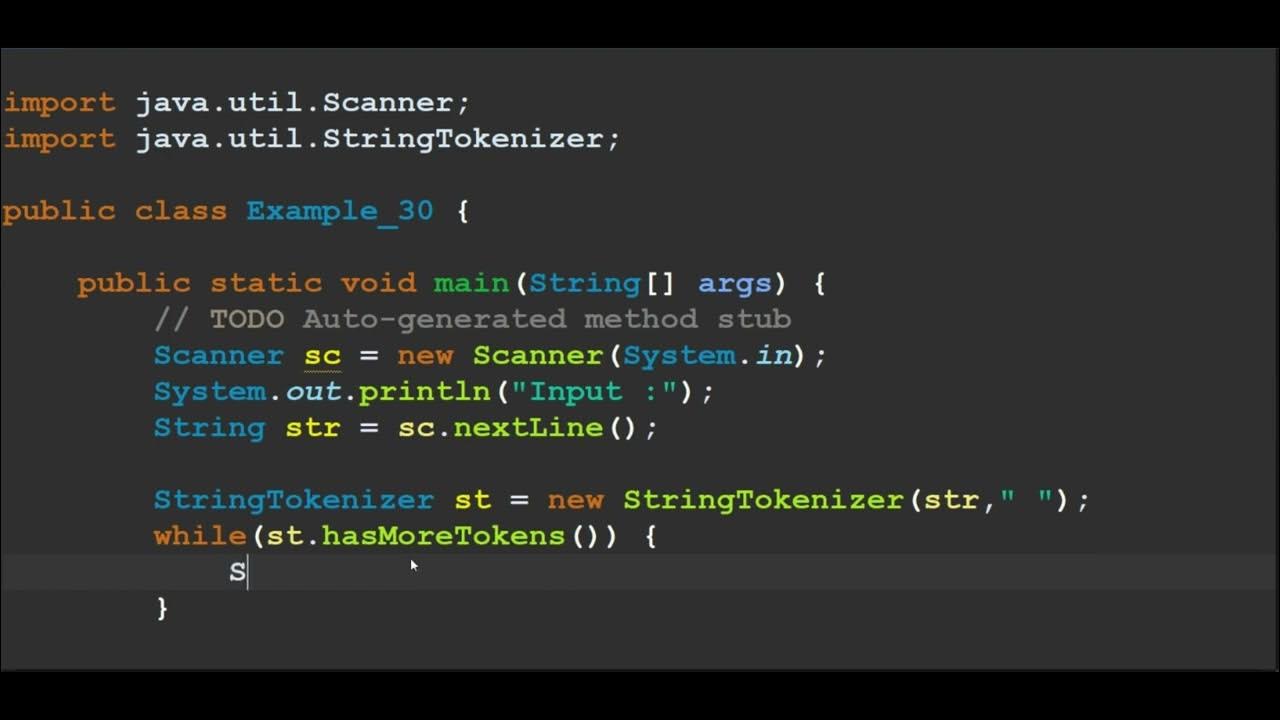 How to print each word in new line in Java? | StringTokenizer - YouTube