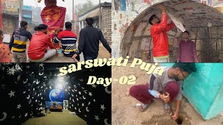 Making Saraswati Puja Pandal || Finally Completed😌