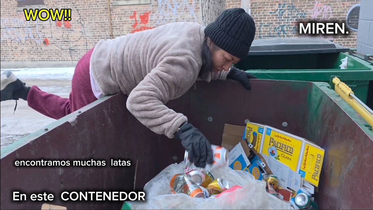 MIREN!! Encontramos muchas latas de ALUMINIO .en este  CONTENEDOR 
