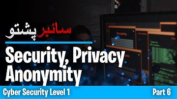 Complete Cybersecurity Part 6 | Security, Privacy, Anonymity and Pseudo Anonymity #cyberpashto