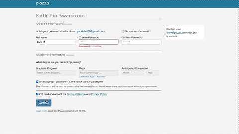How to Create a Piazza Account Once Invited