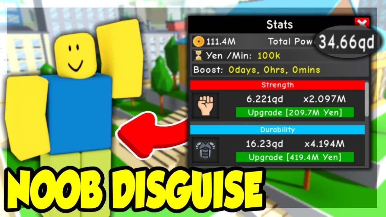 Noob Disguise Trolling Noob With 30 Quadrillion Total Power In Anime Fighting Simulator Roblox Youtube - noob island broken sorry roblox