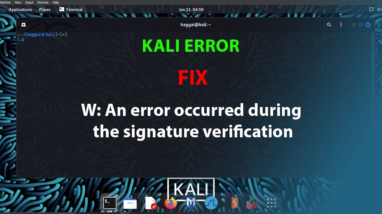 KALI FIX: W: An error occurred during the signature verification - YouTube
