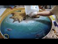 How to make an ocean table with epoxy and wood  amazing table of ocean epoxy  epoxy resin art