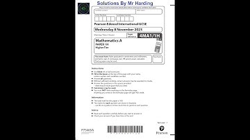 Edexcel - iGCSE - Mathematics A - November 2023 - Paper 1H - Solutions By Mr Harding