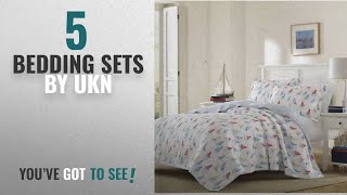 Top 10 Ukn Bedding Sets [2018]: 3 Piece Nautical Blue White Red Yellow Full Queen Quilt Set,
