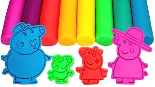 Peppa Pig Family u0026 Friends Play Doh Molds Learn Colors Painting Peppa Surprise Toys Compilation