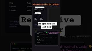 🔥Responsive Footer Using HTML CSS 👨‍💻 #shorts #youtubeshorts #coding #viral #trending