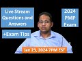 Pmp 2024 live questions and answers jan 23 2024 7pm est