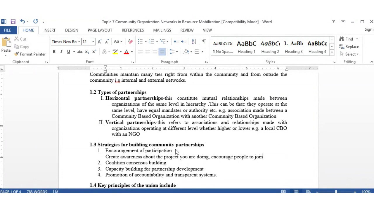 Resource Mobilization Topic 7 Community Organizational Networks