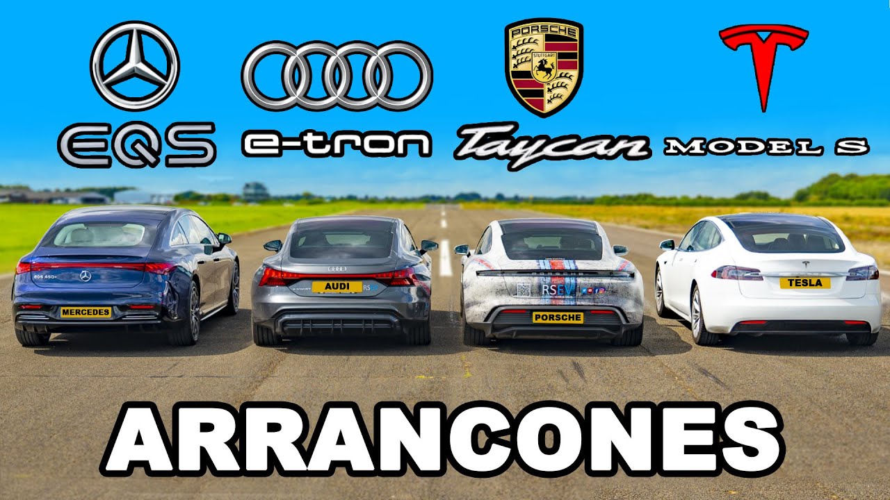 Mercedes EQS vs e-tron GT vs Taycan 4 vs Model S: ARRANCONES - YouTube