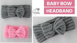CROCHET Baby Bow Headband: EASY and QUICK crochet baby pattern by Winding Road Crochet