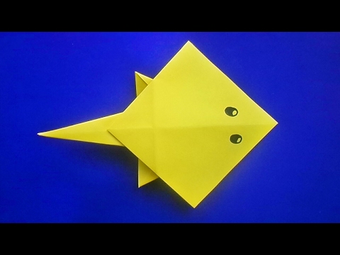 ОРИГАМИ МОРСКОЙ СКАТ, Как сделать морского ската из бумаги оригами // ORIGAMI stingray