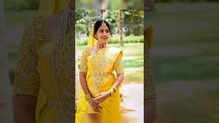 Latest Yellow Color Bridal Sarees || Yellow Saree with Contrast Blouse|| Traditional Wedding Saree