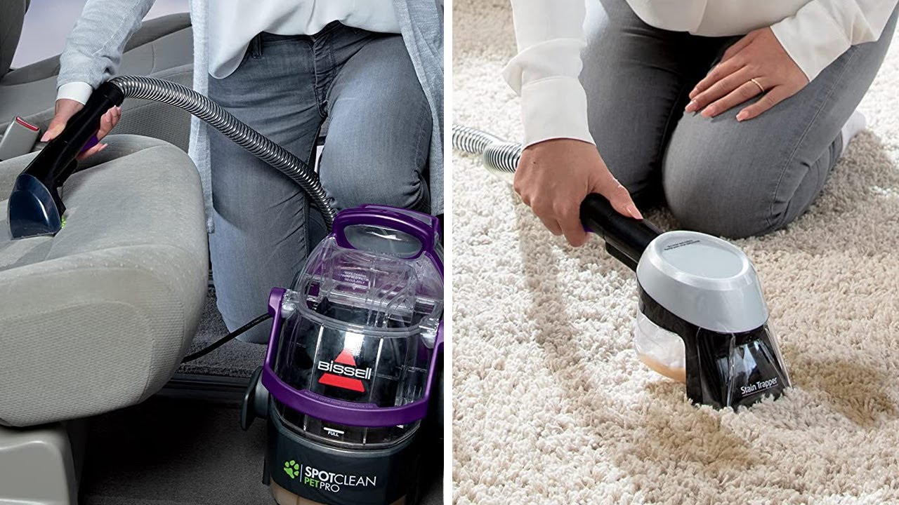  BISSELL SpotClean Pet Pro Portable Carpet Cleaner, 2458,  Grapevine Purple, Black, Large