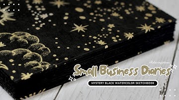 Mystery Black Watercolor Sketchbook ❤︎ relaxing piano | small business diary