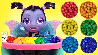 Best LEARN COLORS Disney JR VAMPIRINA Toy Surprises Gumballs Squishy Pop