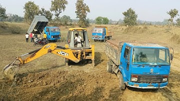 Jcb Loading Soil in Dump truck | Jcb 3dx Loading Mud in Tipper