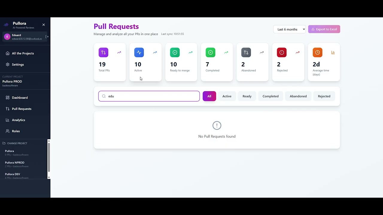 Pullora Demo — AI‑Powered Azure DevOps PR Reviews, Analytics, Roles & Alerts